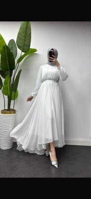 Fırsat Ürünü - Şanzelize Elbise - Lekeli - Waw Tesettür