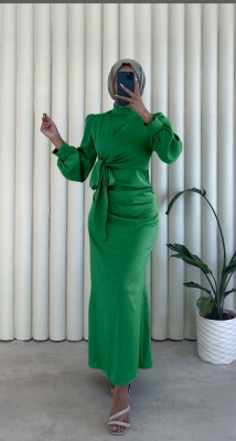 Fırsat Ürünü - Talya Elbise -İp Çekme/Kolu Sökük - Waw Tesettür