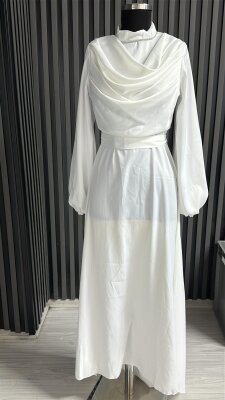 Fırsat Ürünü - Taşlı Elisa Elbise - Lekeli /İp Çekme - 4