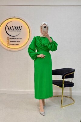 Fırsat Ürünü - Yakası Taşlı Elisa - Lekeli - Waw Tesettür