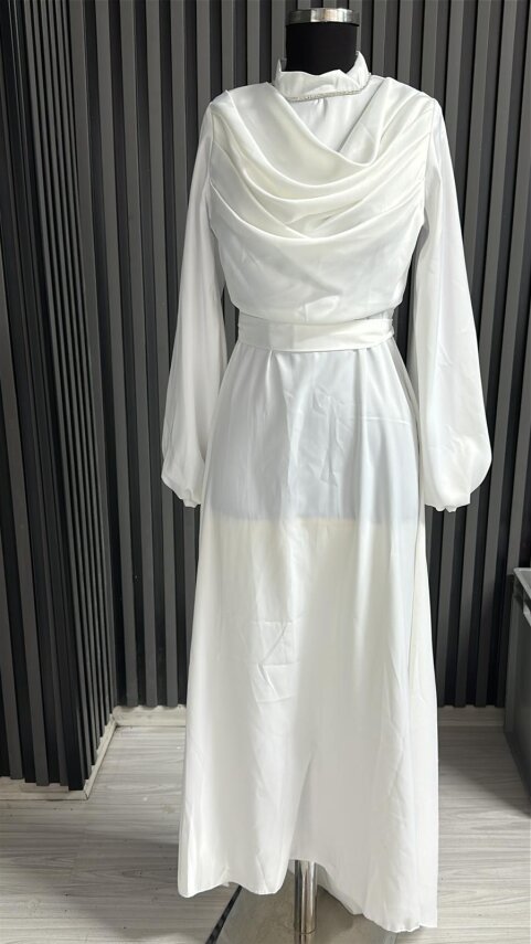 Fırsat Ürünü - Yakası Taşlı Elisa - Kemersiz - 5