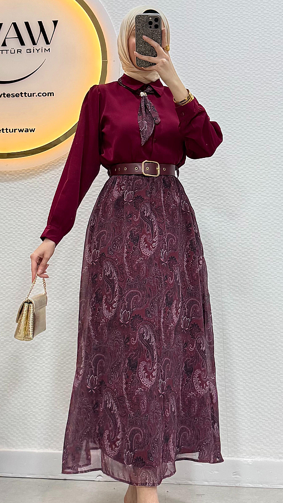 Fularlı Takım - Waw Tesettür