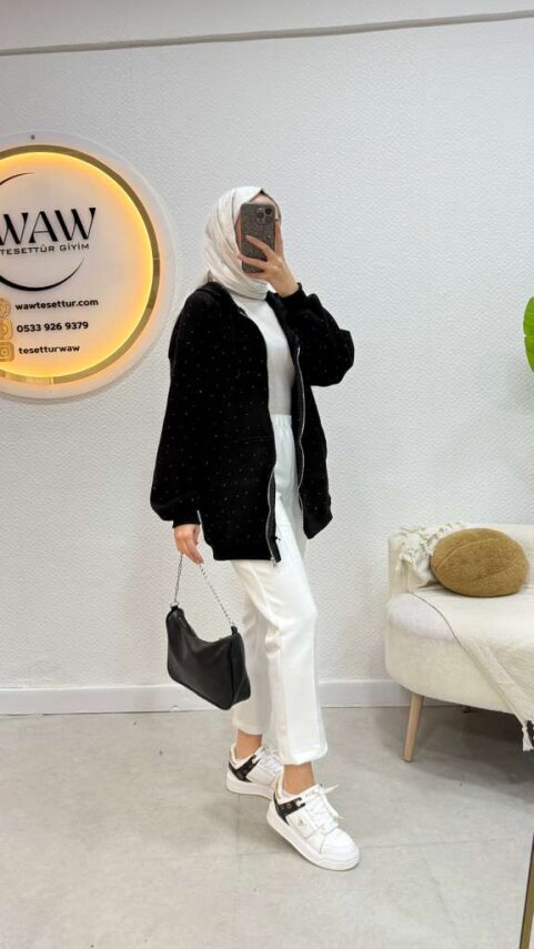 Jale Kapüşonlu Hırka - 4