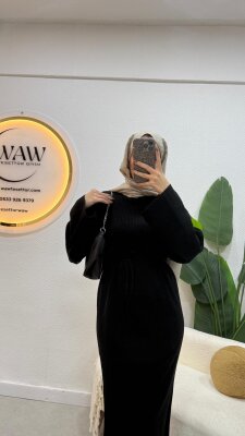 Klasik Balıkçı Yaka Triko Elbise - 3