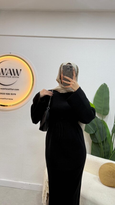 Klasik Balıkçı Yaka Triko Elbise - 3