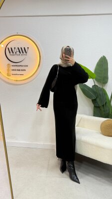 Klasik Balıkçı Yaka Triko Elbise - 4