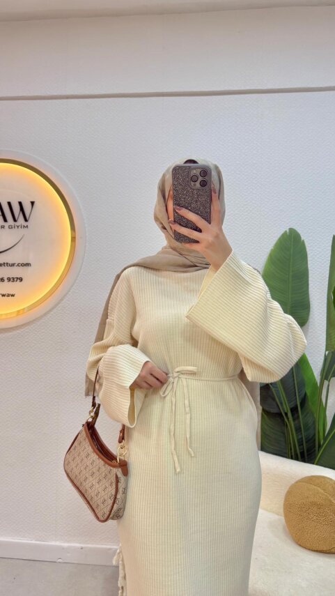 Klasik Balıkçı Yaka Triko Elbise - 5