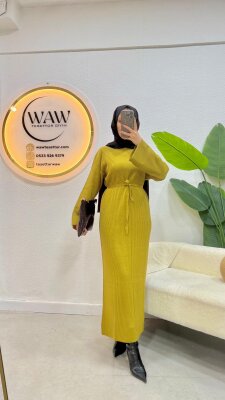 Klasik Balıkçı Yaka Triko Elbise - 10