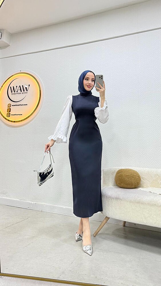 1 AL 1 BEDAVA - Kolları Volanlı Elbise - 4