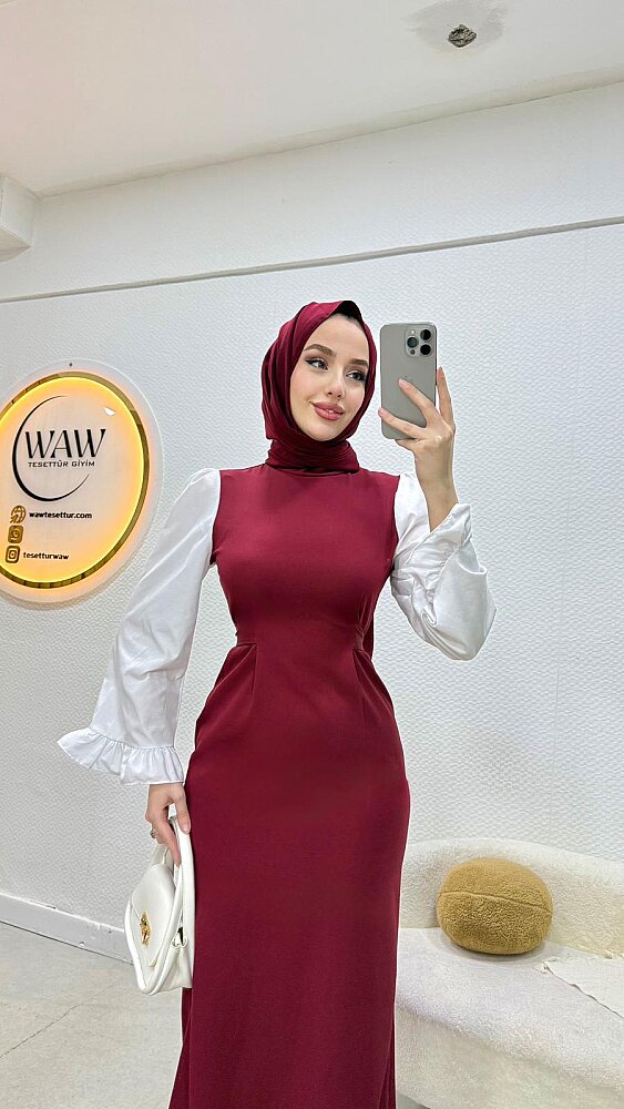 1 AL 1 BEDAVA - Kolları Volanlı Elbise - 10