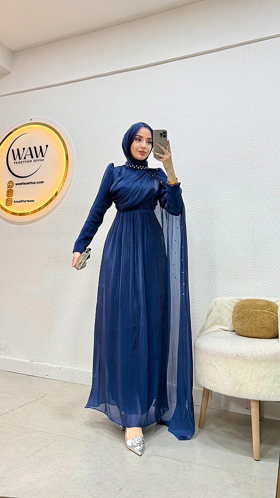 1 AL 1 BEDAVA - Önü Çapraz Taşlı Abiye - 4