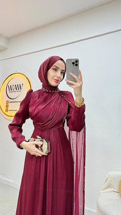 1 AL 1 BEDAVA - Önü Çapraz Taşlı Abiye - 3