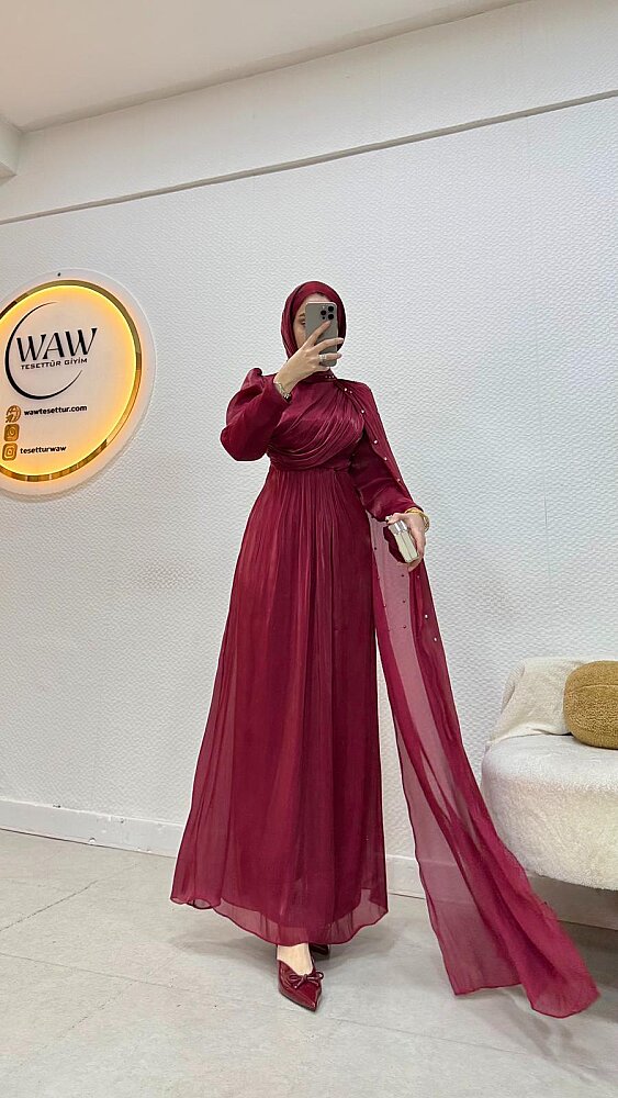 1 AL 1 BEDAVA - Önü Çapraz Taşlı Abiye - 2