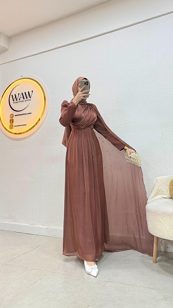 1 AL 1 BEDAVA - Önü Çapraz Taşlı Abiye - 8