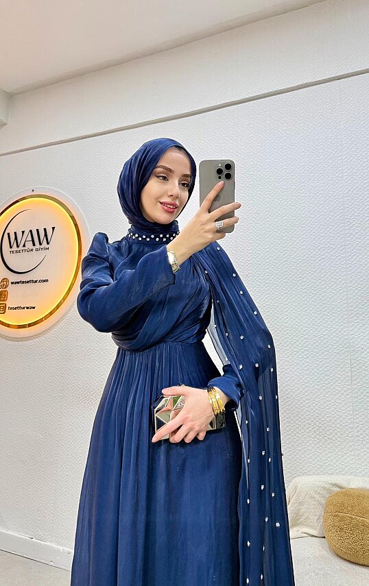 Önü Çapraz Taşlı Abiye - 5