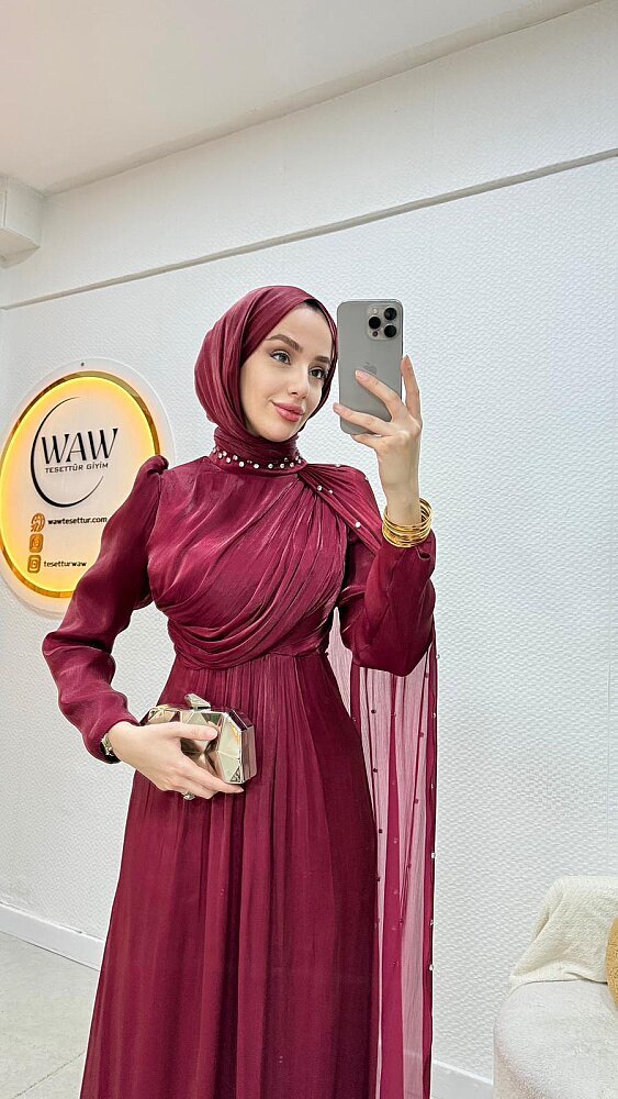 Önü Çapraz Taşlı Abiye - 3