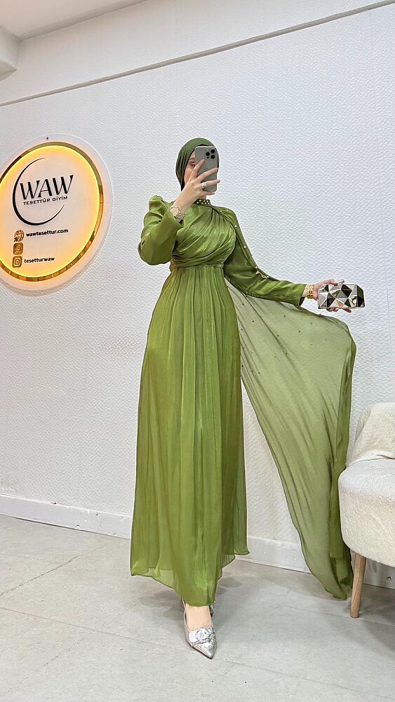 Önü Çapraz Taşlı Abiye - 6