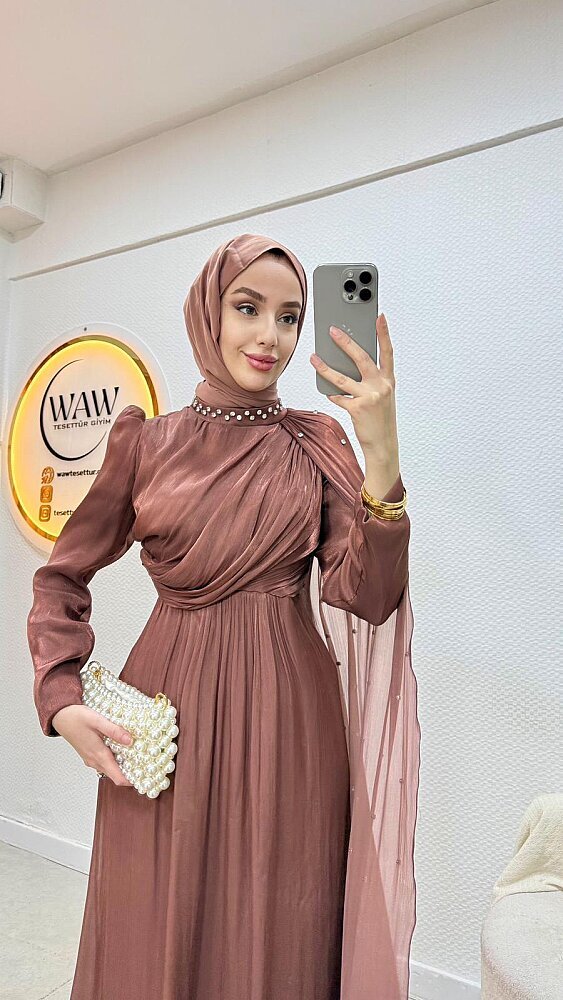 Önü Çapraz Taşlı Abiye - 9