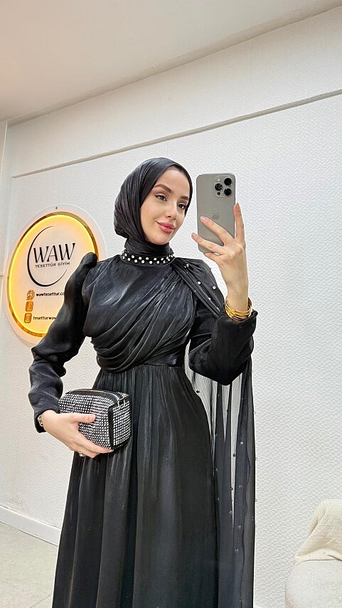 Önü Çapraz Taşlı Abiye - 13