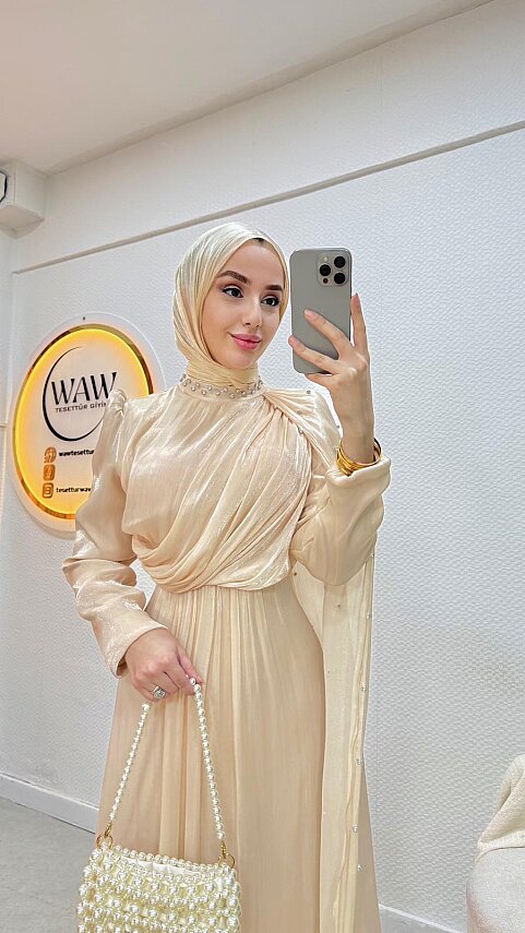 Önü Çapraz Taşlı Abiye - 17