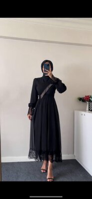 Önü Taşlı Şifon Abiye - 3