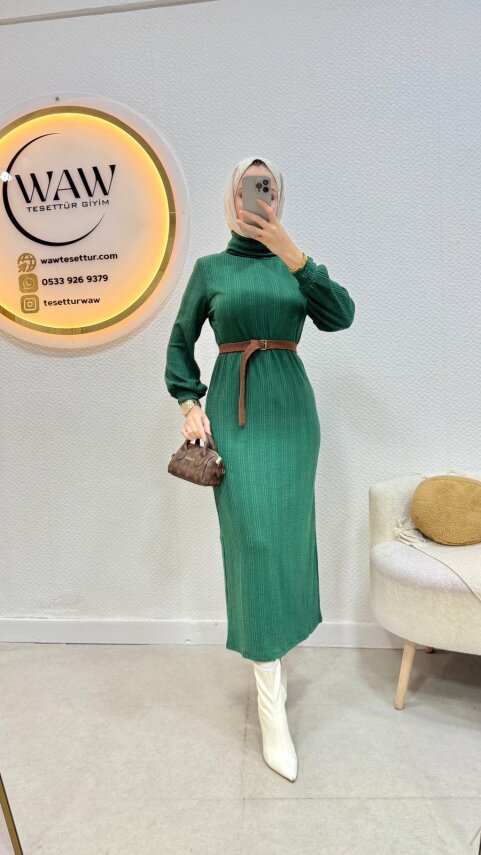 Örgü Triko Elbise - 8
