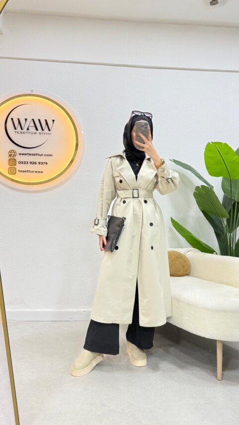 Oversize Trençkot - Waw Tesettür