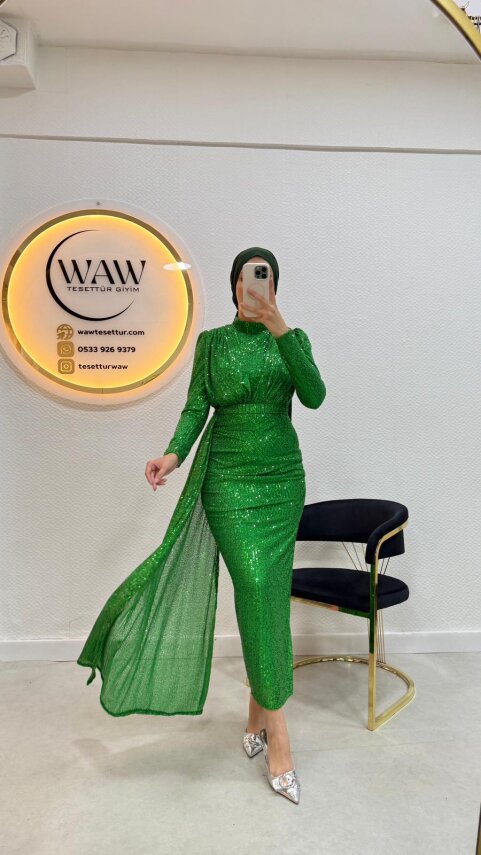 1 AL 1 BEDAVA - Parla Abiye Elbise - 8