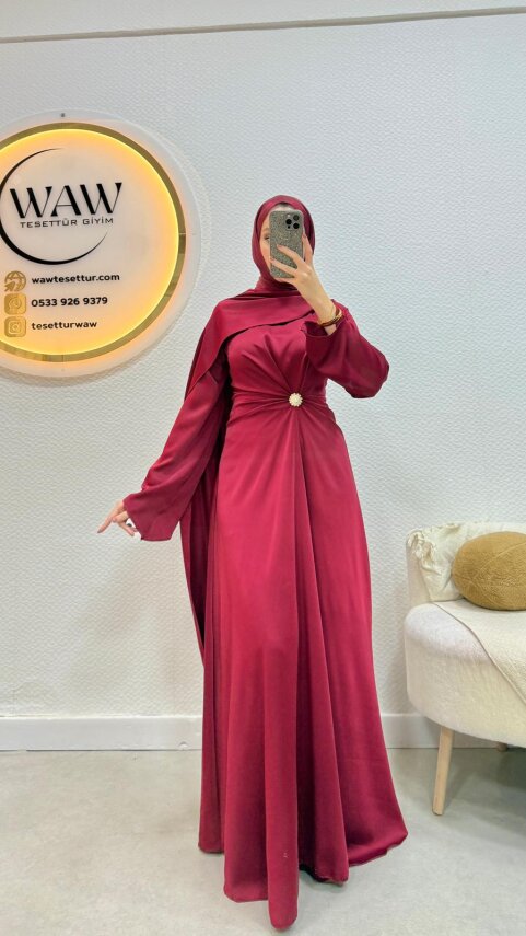 Pelerinli Saten Abiye - 11