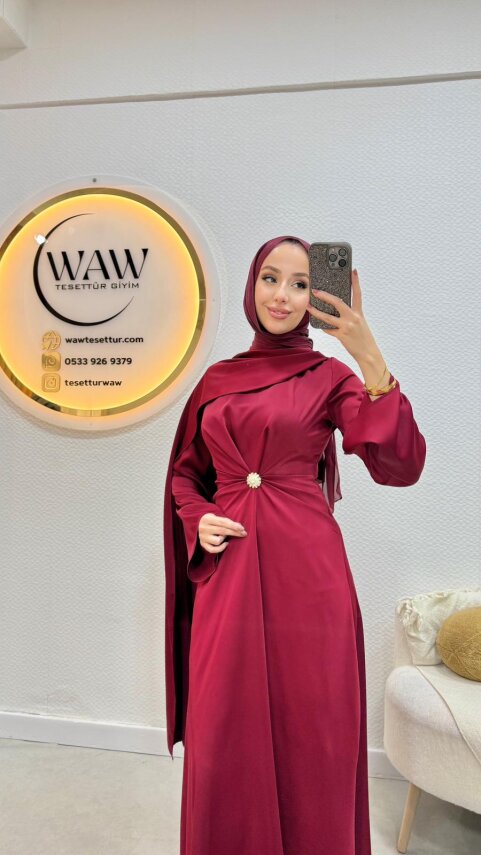 Pelerinli Saten Abiye - 11