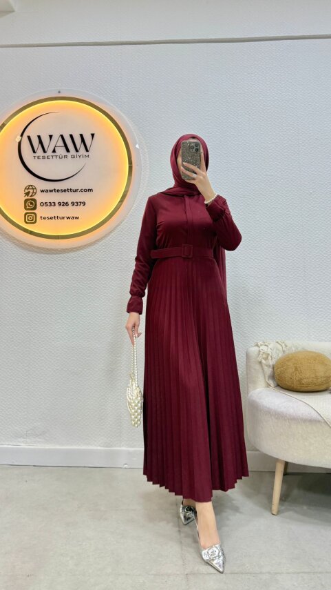 1 AL 1 BEDAVA - Piliseli Elbise - 9