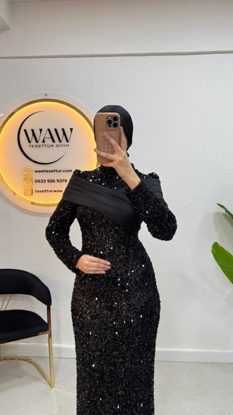 Pırıltı Abiye Elbise - 6