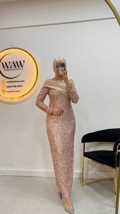 Pırıltı Abiye Elbise - 14