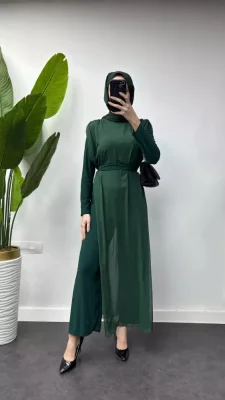 Şifon Tulum Şal Hediyeli - (Kemersiz) - 1