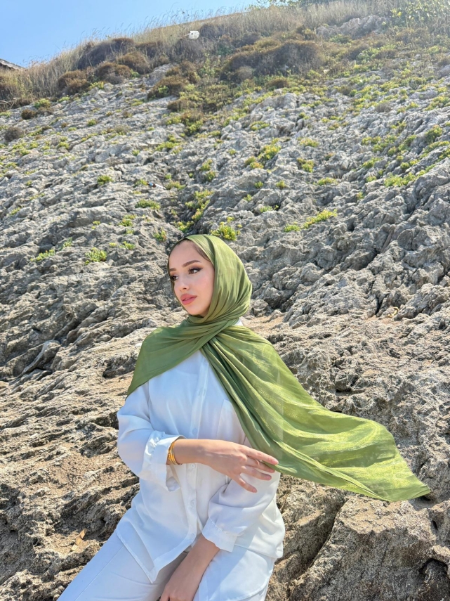 Sofya Abiye Şal - Haki - Waw Tesettür