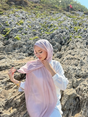 Sofya Abiye Şal - Toz Pembe - 1