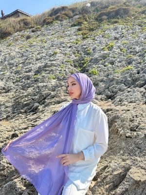 Sofya Abiye Şal - Lila - 1