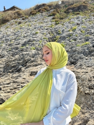 Sofya Abiye Şal - Yağ Yeşili - 2