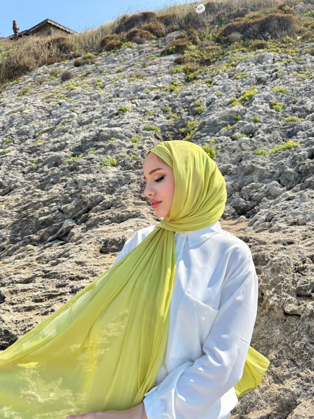 Sofya Abiye Şal - Yağ Yeşili - 2