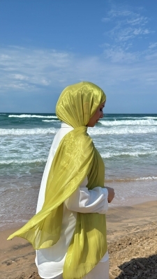 Sofya Abiye Şal - Yağ Yeşili - 3