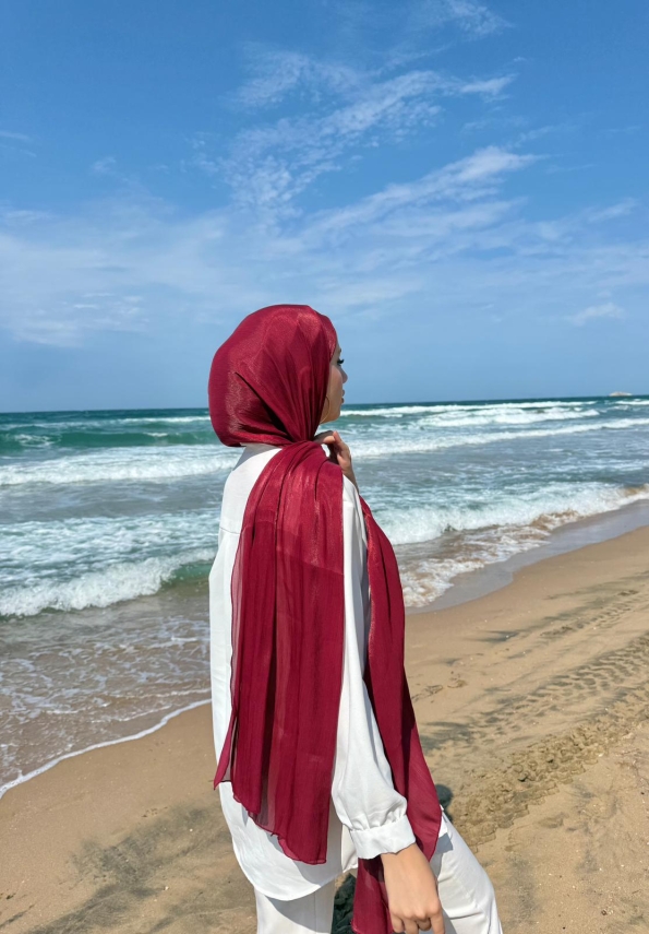 Sofya Abiye Şal - Bordo - Waw Tesettür