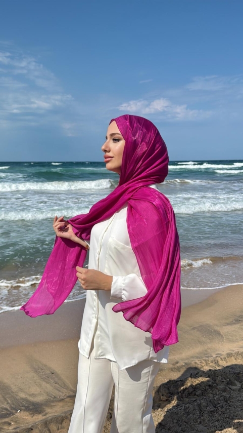 Sofya Abiye Şal - Fuşya - 5