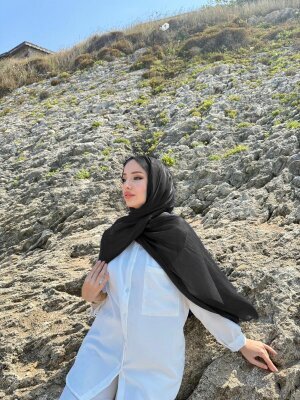 Sofya Abiye Şal - Siyah Siyah