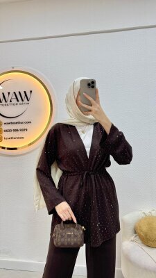 1 AL 1 BEDAVA - Taşlı Kimono Takım - 2