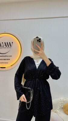 1 AL 1 BEDAVA - Taşlı Kimono Takım - 4