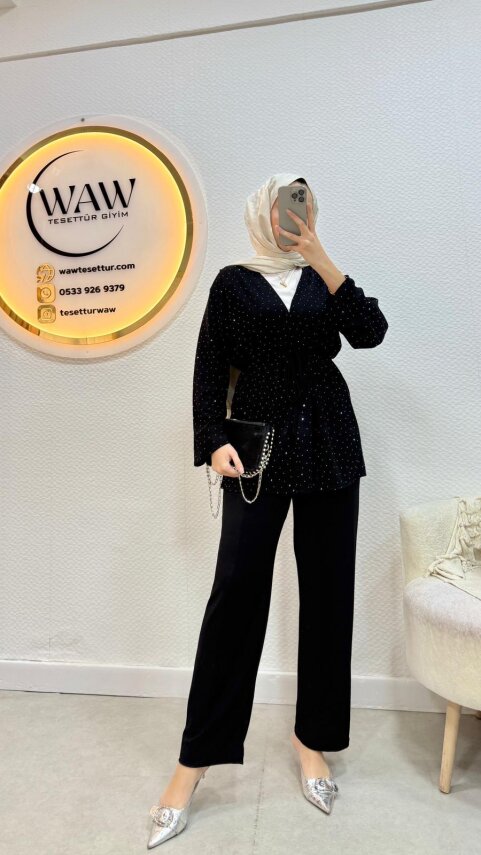 Taşlı Kimono Takım - 3