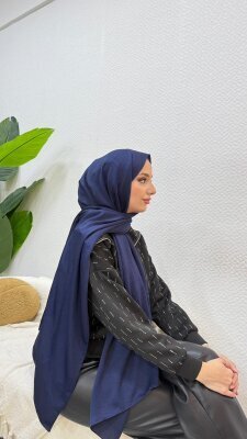 Tensel Kumaş Şal - Lacivert - 2