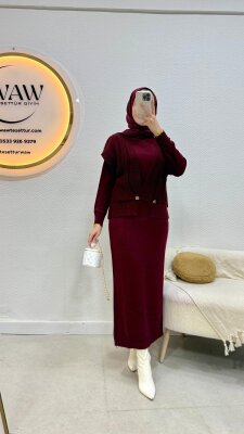 1 AL 1 BEDAVA - Yelekli Triko Takım - 7