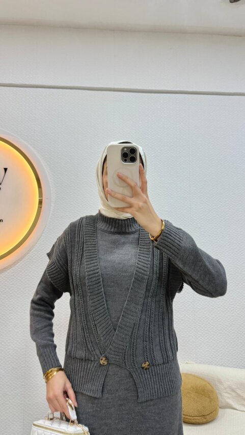 1 AL 1 BEDAVA - Yelekli Triko Takım - 4