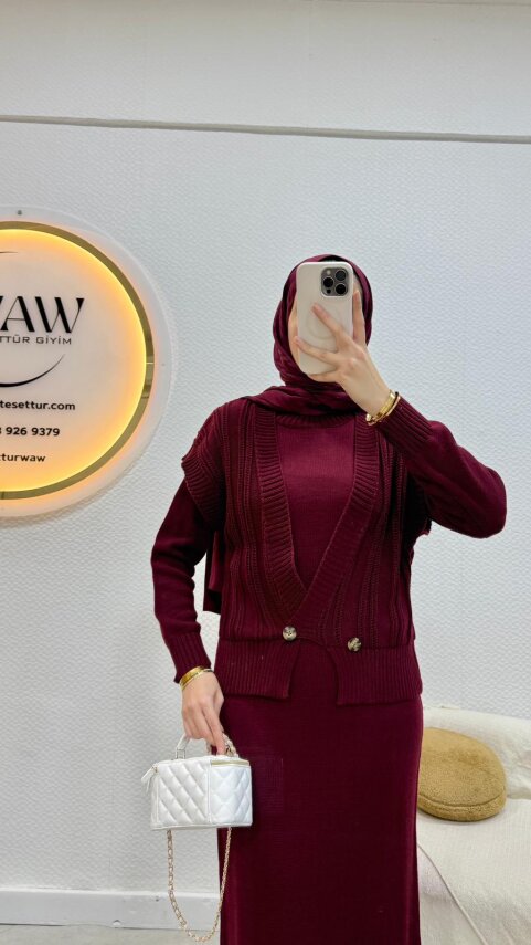 1 AL 1 BEDAVA - Yelekli Triko Takım - 7